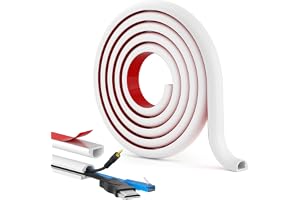 FIXCHORD Kabelkanal Självhäftande för 2–3 elkablar, Halvcirkulär Kabelkanal, Trunkledning för Kabel, Självhäftande Kabelskydd för Hemmet, Kontoret, 25mm (B) x 17mm (H) x 3 meter längder
