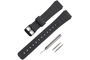 RIHAHISY TPU Watch Strap Replacement for Casio F-91W/F-84/F-94/F-105/F-108/A-158watch bands for men and Women
