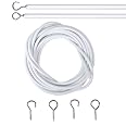 Filo Per Tende 10m Bianco Con Ganci E Occhielli - Set Completo Per