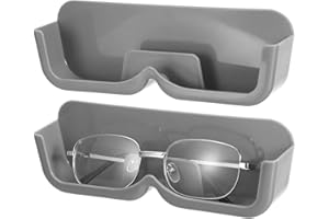 WATDENYFINE 2 Stück Brillenhalter Wand Selbstklebend, Sunglass Holder Brillenaufbewahrung Auto Brillenhalter für Auto Sonnenbrillen Aufbewahrung Sonnenbrillenhalter Brillenbox Sonnenbrillen Organizer Wand Grau