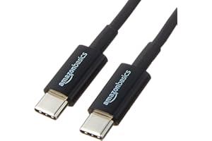 Amazon Basics Cavo di ricarica rapida da USB-C a USB-C 2.0, velocità 480 Mbps, certificato USB-IF, per Apple iPhone 16/15, iPad, Samsung Galaxy, tablet, laptop, 1.8 m, nero