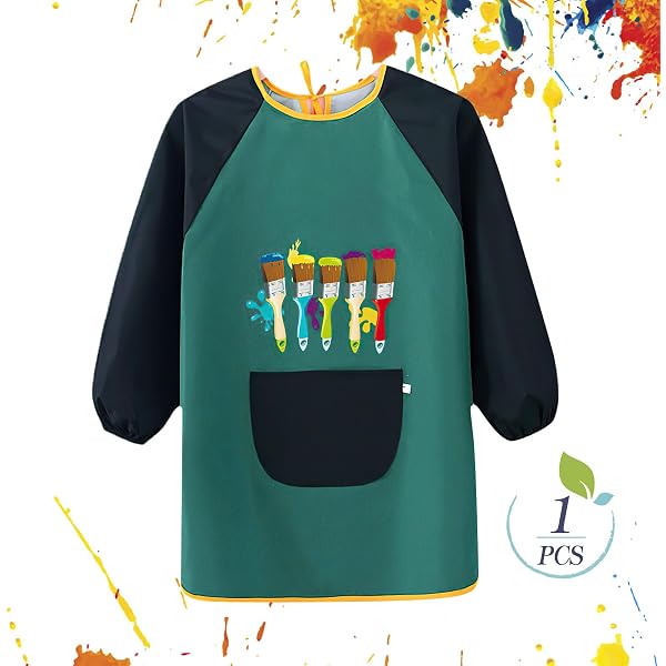 Tablier Peinture Enfant Imperméable 6-12 Ans - Tablier Art Avec Poche Pour Filles Et Garçons