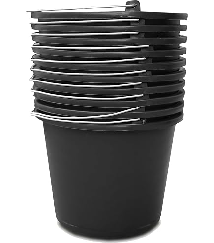 10x Handelskönig Farbeimer Mit Ausgießer – 8 Liter Kunststoff-Eimer, Stabil Mit Metallgriff & Liter-Skala, Für Farbe, Mörtel & Co.