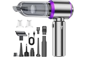 Bizcasa Aspirateur à Main sans Fil 4en1,22000PA,3 Vitesses,Moteur sans Balais Souffleur de Poussière,Vaporisateur Comprimé,Portable Mini Aspirateur pour Voiture,Cuisine,canapé,Bureau,Poils d'animaux