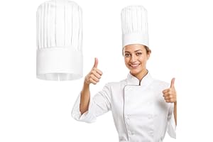 ZEYIYER Czapka kucharska biała 29 cm czapka kucharska unisex czapka kucharska męska czapka kucharska damska regulowana czapka kucharska bawełniana czapka kucharska profesjonalna czapka kucharska