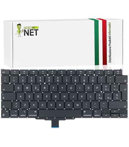 Poggiapolsi Con Tastiera UK E Batteria Per MacBook Air A2337, Argento, 138 Cicli