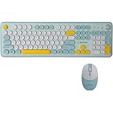 T801A Kablosuz T&uuml;rk&ccedil;e Q Klavye ve Mouse Seti (2.4GHz Renkli Retro Klavye)