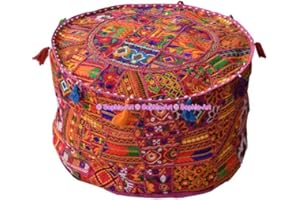 SOPHIA-ART Kambadiya - Manta decorativa para patchwork, diseño étnico con cremallera, hecha a mano, Kambadiya, estilo vintage, tamaño 81 cm, Rosa, 14"x22"