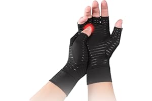 AMZ MEDICAL SUPPLY AMZ Medical - Arthritis Gloves/Copper Infused Compression Gloves [Pair] - Relief from Joint Symptoms, Raynaud's Disease, Carpal Tunnel & Hand Conditions - Fingerless Design (M)