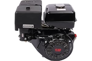 HOARLICN 4-Takt 420 Cc Benzinmotor, Benzinmotor Einzylinder Standmotor Antriebsmotor Mit Luftkühlsystem 15 Hp Go Kart Gasmotor Holzspalter Recoil/Manuelles Starten Des Motors Ohv Motor, Schwarz
