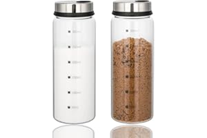 Aiareozy 2 pezzi Barattoli Spezie, Barattoli Portaspezie in Vetro Borosilicato, 300ml Contenitori Spezie, Barattoli per Spezie con Coperchi Rotanti, per Cucina, per Cucina, Grigliate All'Aperto