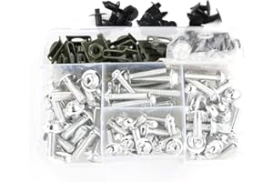 Xitomer Motorbike Universal Fairing Bolt Kits Fasteners Fit for GSXR600 CBR650F CBR1100XX VFR750F XSR700 Ninja650 NinjaZ650 Ninja ZX-14 RSV4,Fairing Bolt Kits Fasteners (Silver)