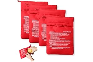 HIOQFR 4pcs Bolsa Patatas Microondas Bolsa de Papa para Microondas Saco Patatas Cocina Cocer Patatas Microondas Bolsa para Asar Patatas Bolsas Patatas Asadas Reutilizable Potato Express Bag Microwave