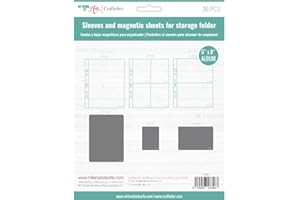 Craftelier - Set di 6 Custodie in Plastica Trasparente con Scomparti di Diverse Dimensioni e 14 Fogli Magnetici Neri Compatibili con Organizzatore di Timbri e Stampi | Dimensioni Circa. 6" x 8"