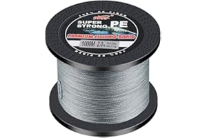 SXSHUN 1000m Fil de Tresse Peche 4 brins 100% PE Braid Ligne de Pêche Super Strong Résistante à l'abrasion