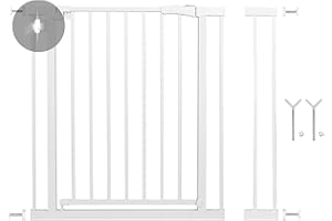 509 Crew GATEWAY II Tag & Nacht, Druckfestes Türschutzgitter mit 12 cm Verlängerung, Y-Spindel für Treppenbefestigung, Bewegungs- und -Lichtsensor, ohne Bohren, beidseitig schwenkbar