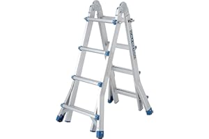 MEGASHOPITALIA Scala telescopica in alluminio 3.98 MT Leggera 4x4 Multiuso Multifunzione Pieghevole a Libretto