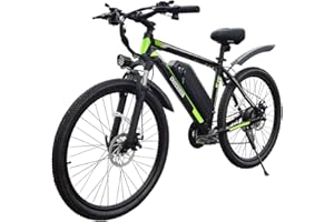DEEPOWER Bicicletta Elettrica, 26" x 1.95 Bici Elettrica, 48V 12.8Ah Batteria Rimovibile, Autonomia di 40-100km, 21-Velocità, Forcella bloccabile, Mountain Bike Elettrica