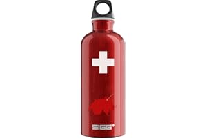 Sigg - Borraccia Alluminio - Traveller Swiss Country - Certificata ClimatePartner - Perfetta Per Bevande Gassate - Ermetica - Leggera - Senza BPA - Red - 0.6L
