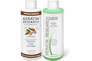 KERATIN RESEARCH Brazilian Keratin Hair Treatment Straightening Smoothing Damaged Hair Repair Complex Blowout Long Lasting Organic Natural Results, Argan Oil collagen Proteins Amino acids (120ml x2)