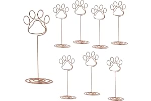 ‎CTPENG Ctpeng Fotohalter mit Klammern 20 Stück,Bilderhalter Tischnummernhalter,Kartenaufsteller Tisch für Büro,Hochzeit(Katzenkrallenmuster,Roségold)