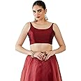 Soch Women's Satin Solid Sleeveless Regular Fit Blouse
