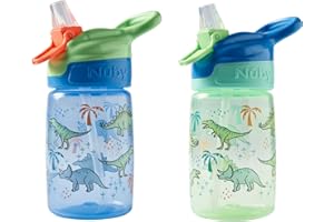 Nuby Incredible Gulp Water Bottle - No Spill Active Toddler Sippy Cup | 360ml / 12oz | Carry Handle | Dishwasher and Microwav