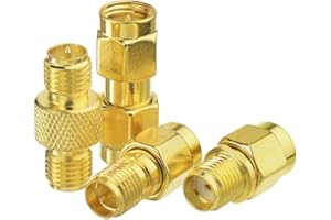 Eightwood Kit de Adaptador de Antena adaptadora WiFi SMA a RP Tipo SMA 4 para Tarjetas WiFi Tarjetas PCI inalámbricas Enrutador inalámbrico Bluetooth ZigBee