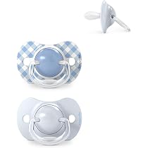 Suavinex, Ciuccio bambino 0/6 Mesi, Succhietto con tettarella simmetrica SX Pro in Silicone, Capezzolo Reversibile, Piatto, Flessibile, Rispetto allo Sviluppo Orale, Ciuccio Neonato, Wonderland Rosa