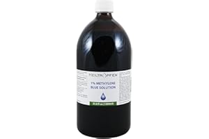 Solución de azul de metileno al 1% - 1000 ml | Ultraalta pureza | USP Ingredientes de calidad farmacéutica - Probado por terceros | Libre de formaldehído | Botella de vidrio | Methylene | Heiltropfen®