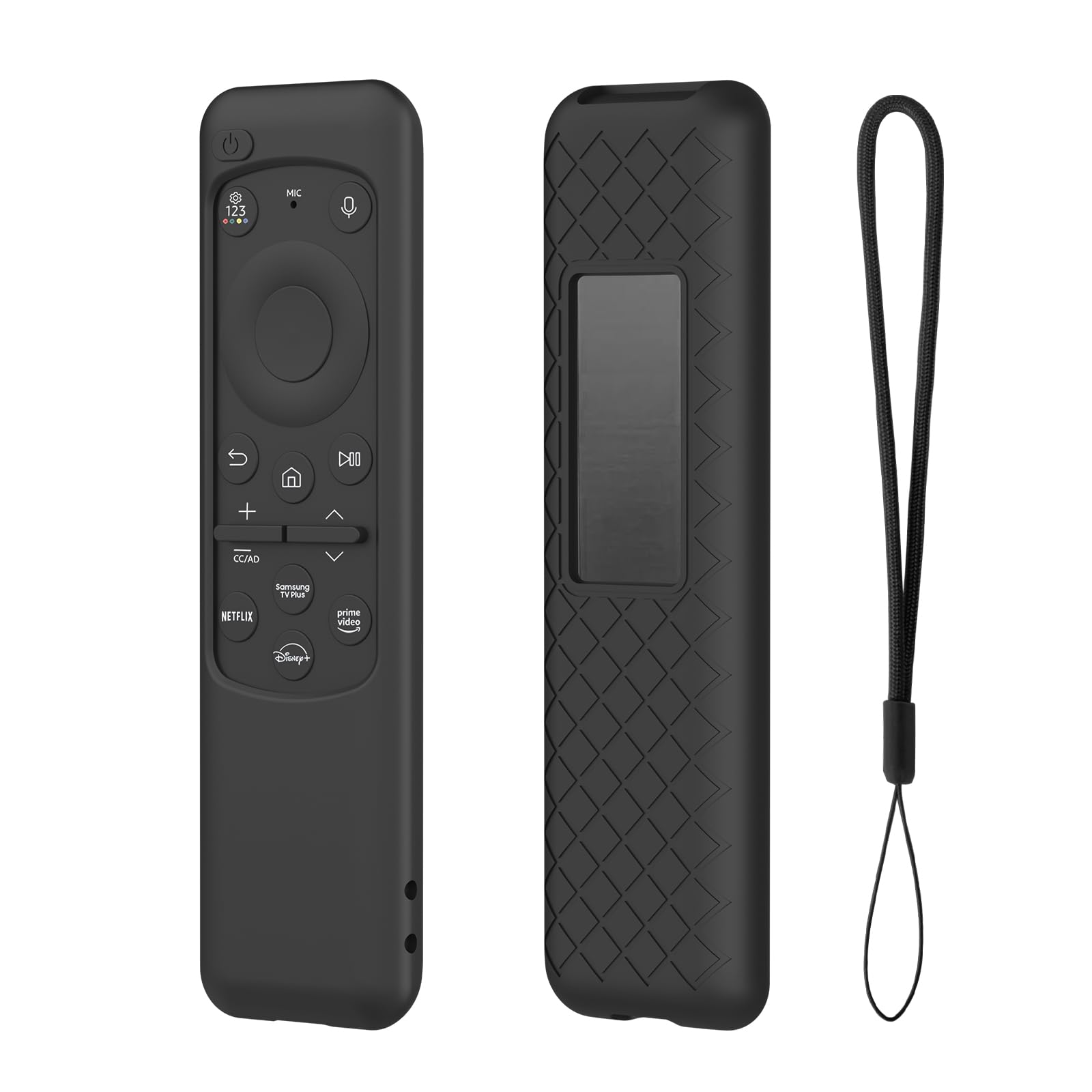 Caldipree Silicone TV Remote Cover Compatible with Samsung Smart TV Remote 2023 BN59-01432G BN59-01432A BN59-01432J Case with Remote Loop [Remote NOT Included](2023-BLACK)