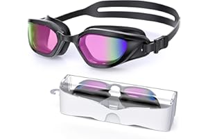 Zeligerstar Swimming Goggles, Goggles Swimming Adult with 3 Sizes Nose Bridges, Anti-Fog UV Protection No Leaking Adjustable Swim Goggles for Men Women Junior