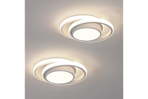 ‎COMELY Comely LED Deckenlampe 2er Set, 32W LED Deckenleuchte Rund, 280mm, 4500K Neutralweiß, 2350LM, Moderne Deckenbeleuchtung für Schlafzimmer, Badezimmer, Küche, Flur, Balkon