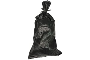 Yuzet 10 x Black Unfilled Woven Polypropylene Sandbags For Flood Defence. UV and Rot Proof