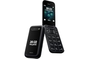 Nokia 2660 Flip-Funktionstelefon mit 7,1 cm (2,8 Zoll) Display, 4G-Konnektivität, Hörgerätekompatibilität (HAC), integrierter Kamera, MP3-Player, kabellosem FM-Radio und klassischen Spielen