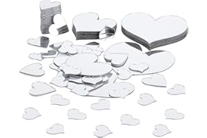 PH PANDAHALL PandaHall 100pcs Miroirs en forme de coeur 4 tailles Tuiles de miroir artisanales adhésives Tuiles de mosaïque de miroir de coeur d'amour Artisanat de petits miroirs pour décoration murale de mariage