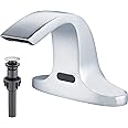 Gangang Automatic Bathroom Tap with Infrared Sensor Hands-Free Chrome Cold and Hot Water (Water Saving Technology, Battery Powered