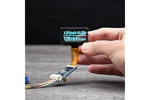 ‎WAVESHARE Waveshare 1.51inch Transparent OLED 128×64 Resolution Light Blue Color Display Compatible with Raspberry Pi Embedded Independent Driver Chip, Using SPI/I2C Interfaces