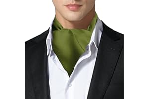 Remo Sartori - Foulard Uomo Ascot Doppia Pala In Pura Seta Tinta Unita, Made In Italy