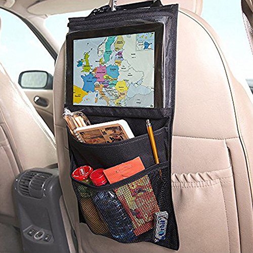 Car Van Seat Back Kids Organiser Tidy Multi-Pocket Seat Back Protectors Pushchair Travel Organiser Storage
