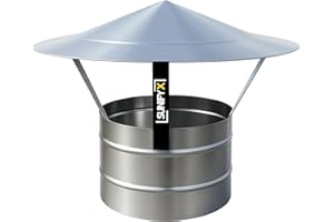 Chapeau De Cheminée Ø180 mm – Hotte Pare-Pluie Pour Conduit De Fumée – Acier Inoxydable – SUNIFY