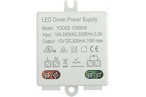 EPLZON 12V/DC 10W Mini LED Transformer Driver for 12V LED Lights and Other Power Supplies, Small and Flat, No Minimum Load Requirements (1 pcs)