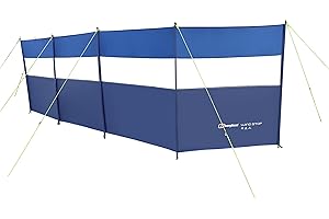 Berghaus Windstop with Clear Window Panels and Reflective Guylines, 5 Panel, 6 Metre, Waterproof, Structured Windbreak from the Air Tent Collection, Camping Equipment, 2000mm HH, Blue