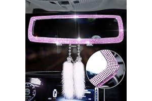 BSEICAL Specchietto Retrovisore Auto Antiabbagliante, Accessori SUV Interno Brillantini, Specchio Retrovisore Auto Interno, Universale Clip Su Decorazioni Tuning Strass Specchio Trucco Donna Decorazione Set