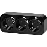 Miratic Schuko Wall Socket Wall Outlet IP20 Black Surface Plug 16A/230VAC Durable and Safe for Home and Commercial Use