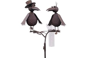 GAAK Pluviometro UCCELLO Duo con cappello metallo marrone