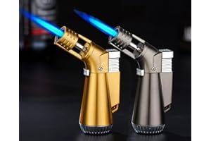 PIPITA 2 Stück kulinarische Butan-Feuerzeuge, große Jet-Flamme, nachfüllbar, tragbar, Butan-Fackel, nachfüllbar, verstellbare Taschenlampe für Kerzenfeuerzeug, Camping, Backen, Heimschweißen, BBQ