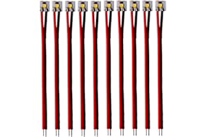 RUNCCI-YUN10 pcs 12-18V LED Hausbeleuchtung 8mm Weiss mit Kabel 10cm,Modellbau Led Beleuchtung,modellbau beleuchtung modelleisenbahn beleuchtung