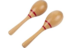 Musfunny Maracas Shaker Strumenti a percussione per adulti: Shakers in legno sonagli strumento musicale con manico per regalo di compleanno educazione precoce KTV Party Dance spettacoli dal vivo