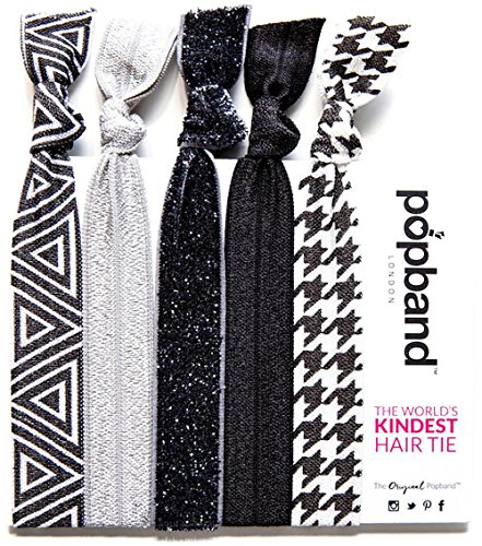 POPBANDPrinted Ponytail Holder Hair Bands/Ties - Working Girl, 5 Pack